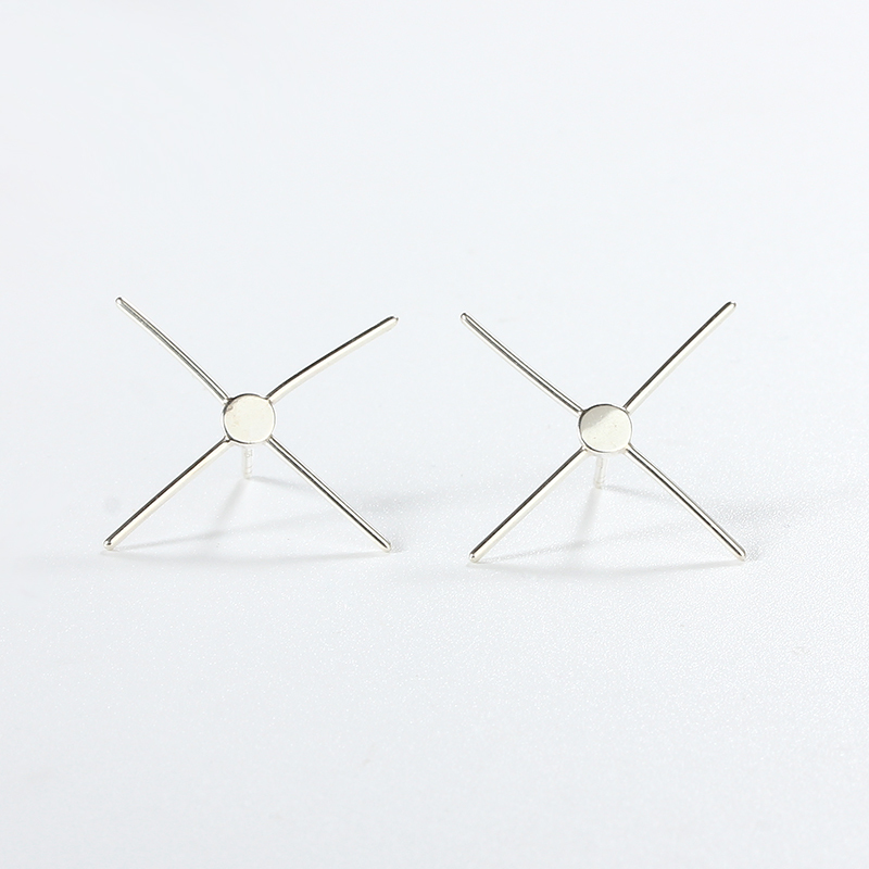 925 Sterling Silver Minimalist 4-Bar Earstud Findings