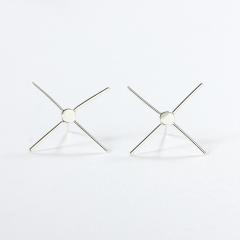 925 Sterling Silver Minimalist 4-Bar Earstud Findings