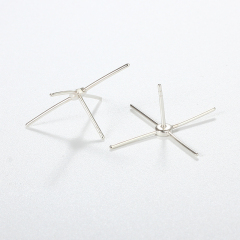 925 Sterling Silver Minimalist 4-Bar Earstud Findings