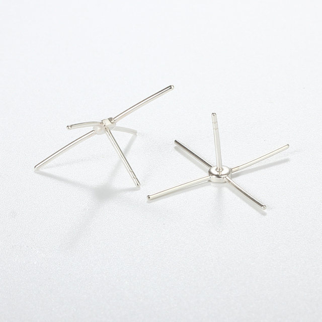925 Sterling Silver Minimalist 4-Bar Earstud Findings