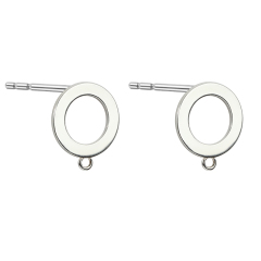 925 Sterling Silver Flat Circle Earstud Findings