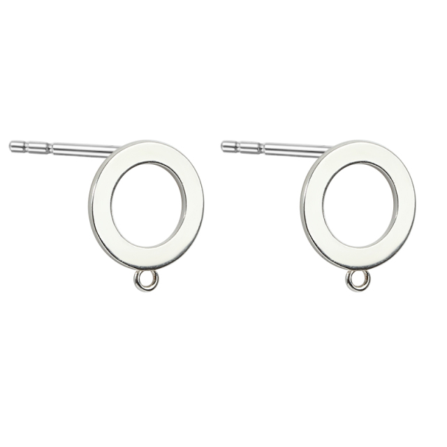 925 Sterling Silver Flat Circle Earstud Findings