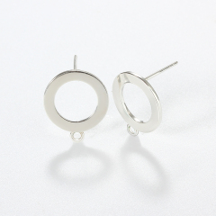 925 Sterling Silver Flat Circle Earstud Findings