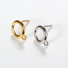 925 Sterling Silver Hollow Circle Earstud Findings