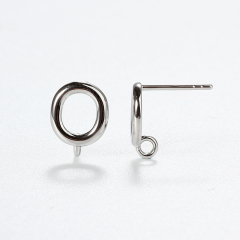 925 Sterling Silver Hollow Circle Earstud Findings