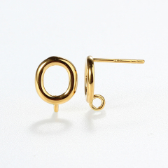 925 Sterling Silver Hollow Circle Earstud Findings