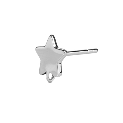 925 Sterling Silver Minimalist Five-Pointed Star Earstud Findings