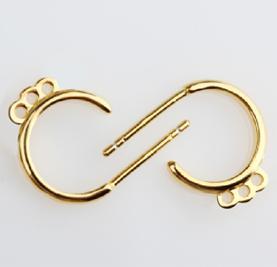 925 Sterling Silver 3-Loop Open C-Shaped Earstud Findings