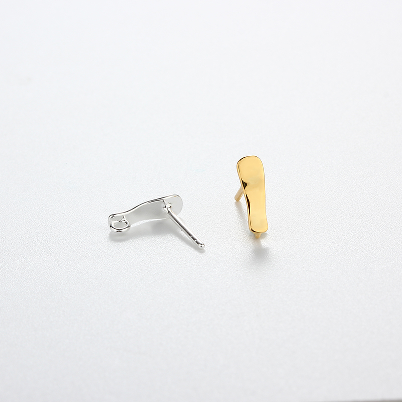 925 Sterling Silver Curved Bar Earring Posts with Loop