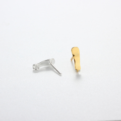 925 Sterling Silver Curved Bar Earring Posts with Loop