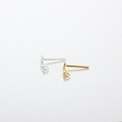 925 Sterling Silver Curved Bar Earring Posts with Loop