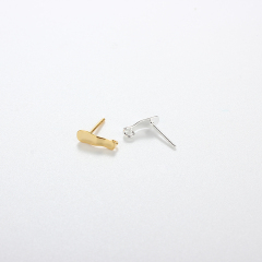 925 Sterling Silver Curved Bar Earring Posts with Loop