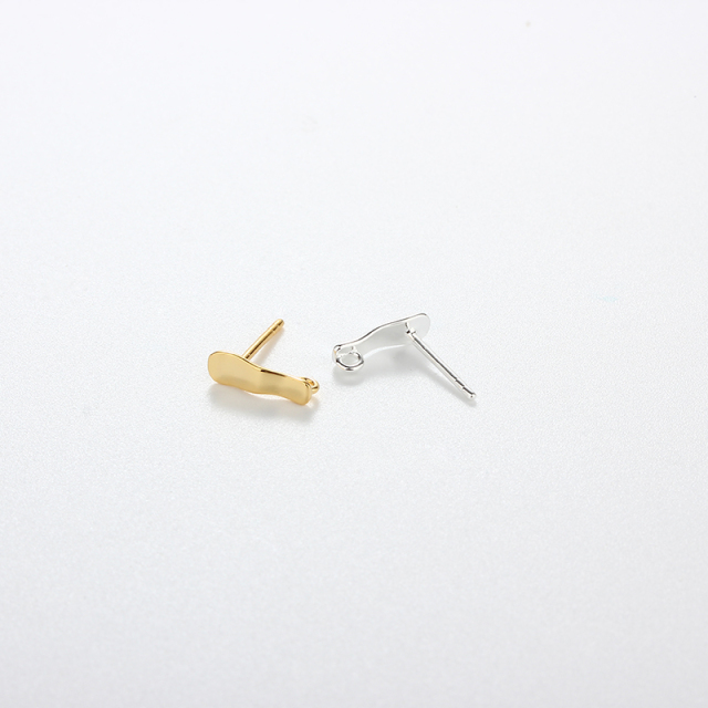 925 Sterling Silver Curved Bar Earring Posts with Loop