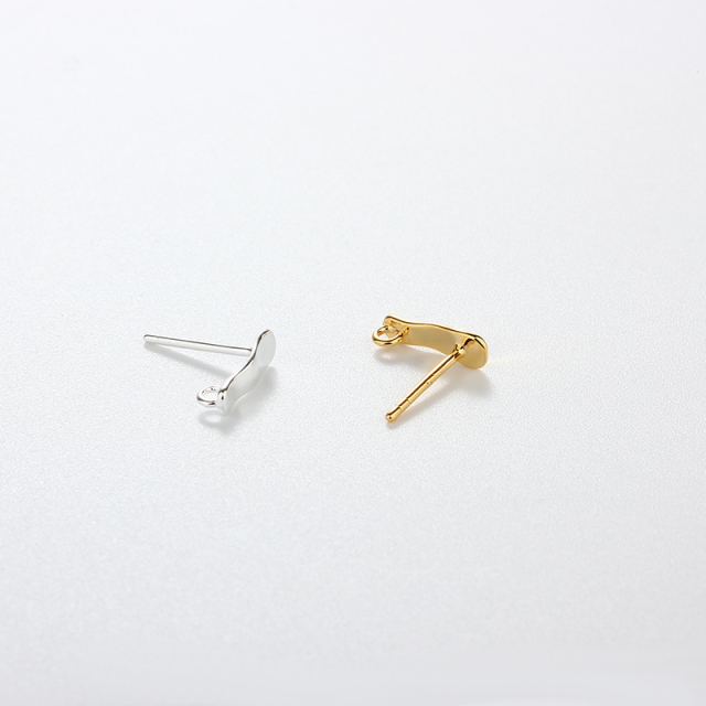 925 Sterling Silver Curved Bar Earring Posts with Loop