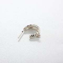 925 Sterling Silver Twisted Croissant Earstud Findings