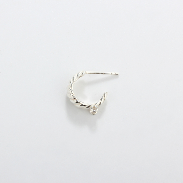925 Sterling Silver Twisted Croissant Earstud Findings