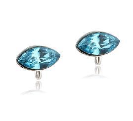 925 Sterling Silver Marquise Cut Blue Crystal Earstud Findings