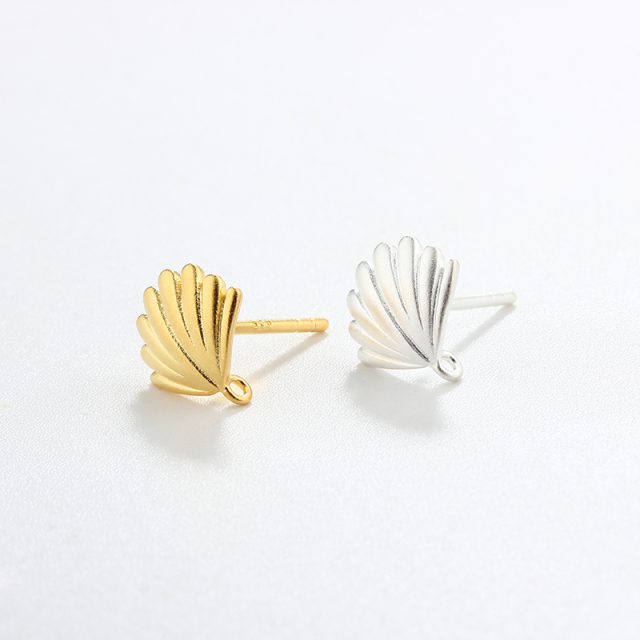 925 Sterling Silver shell shaped Earstud Findings