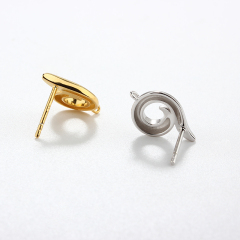 925 Sterling Silver Spiral Swirl Earstud Findings
