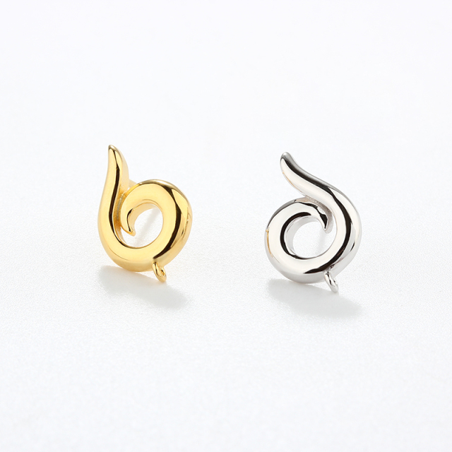 925 Sterling Silver Spiral Swirl Earstud Findings