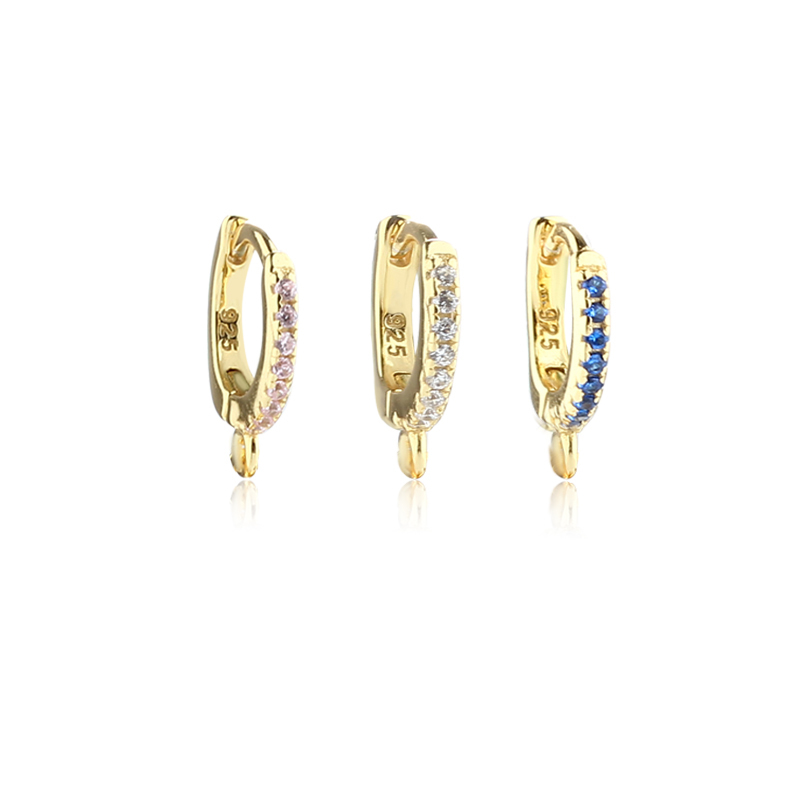 925 Sterling Silver 10mm Hoop CZ Earrings