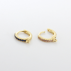 925 Sterling Silver 10mm Hoop CZ Earrings