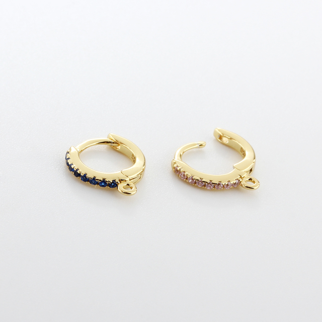 925 Sterling Silver 10mm Hoop CZ Earrings