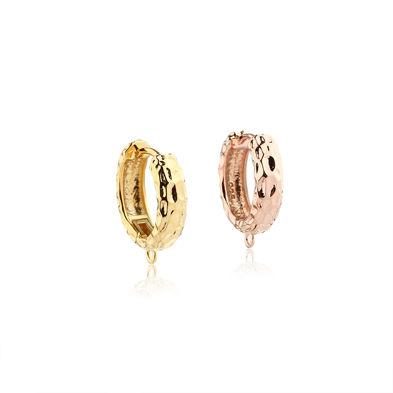 925 Sterling Silver Folded Huggie Hoop Earrings Findings