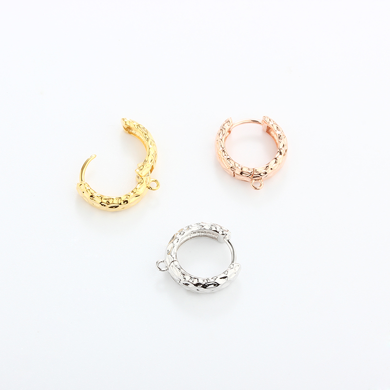 925 Sterling Silver Folded Huggie Hoop Earrings Findings