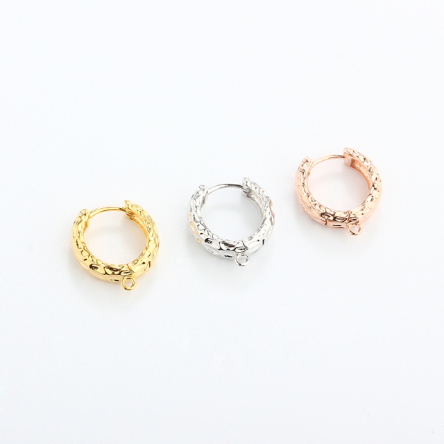 925 Sterling Silver Folded Huggie Hoop Earrings Findings