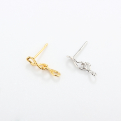 925 Sterling Silver Hollow Hammered Earrings Studs Findings