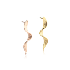 925 Sterling Silver Twisted Spiral Earstud Findings