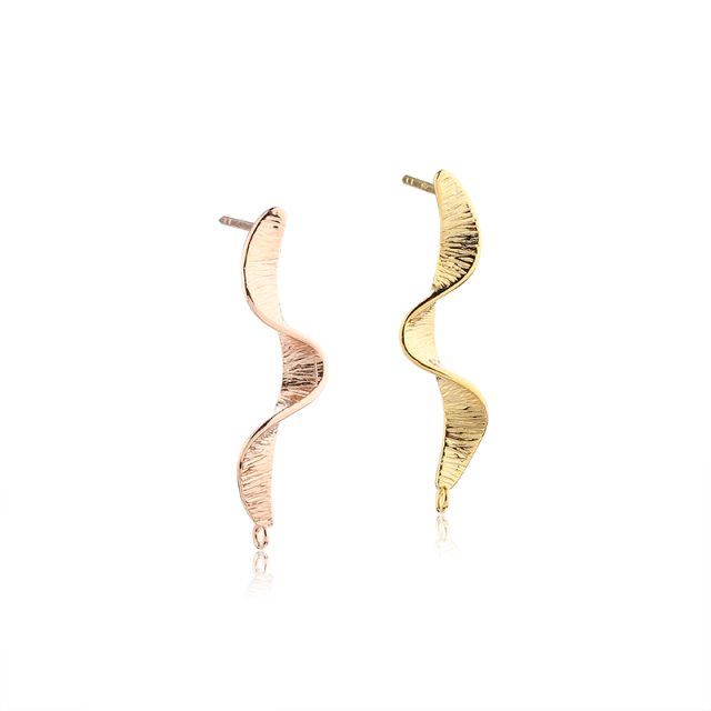 925 Sterling Silver Twisted Spiral Earstud Findings