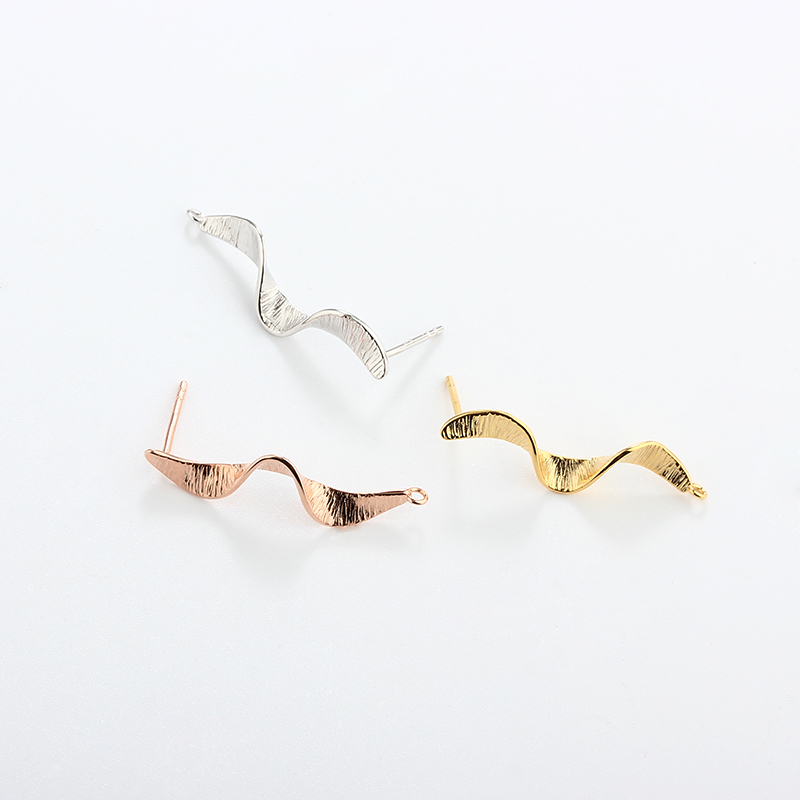 925 Sterling Silver Twisted Spiral Earstud Findings
