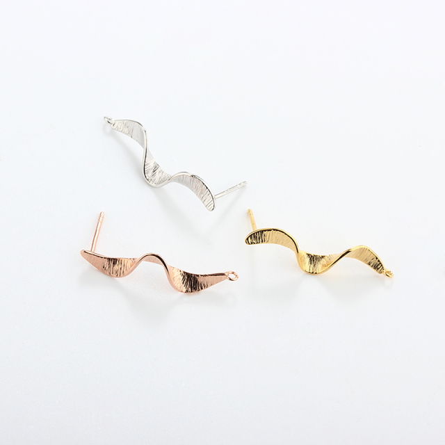 925 Sterling Silver Twisted Spiral Earstud Findings