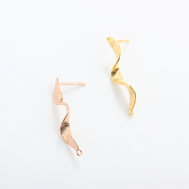 925 Sterling Silver Twisted Spiral Earstud Findings