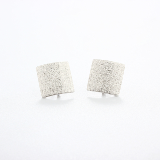 925 Sterling Silver Square 12mm Earrings Studs Findings