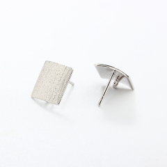925 Sterling Silver Square 12mm Earrings Studs Findings