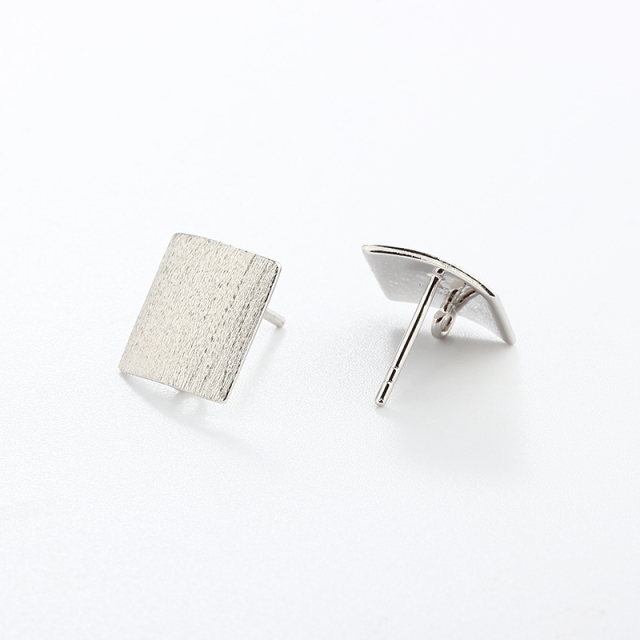 925 Sterling Silver Square 12mm Earrings Studs Findings