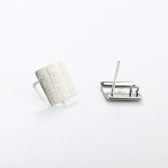 925 Sterling Silver Square 12mm Earrings Studs Findings