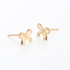 925 Sterling Silver Bow Earring Studs Findings