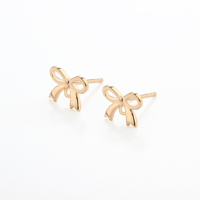 925 Sterling Silver Bow Earring Studs Findings