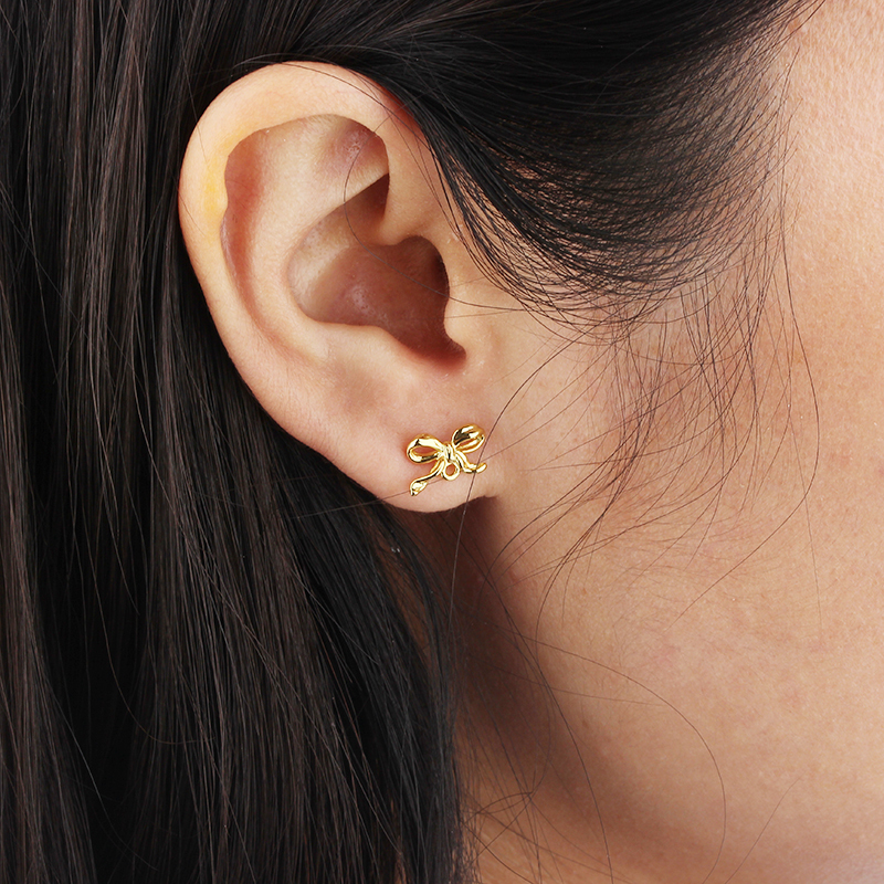 925 Sterling Silver Bow Earring Studs Findings