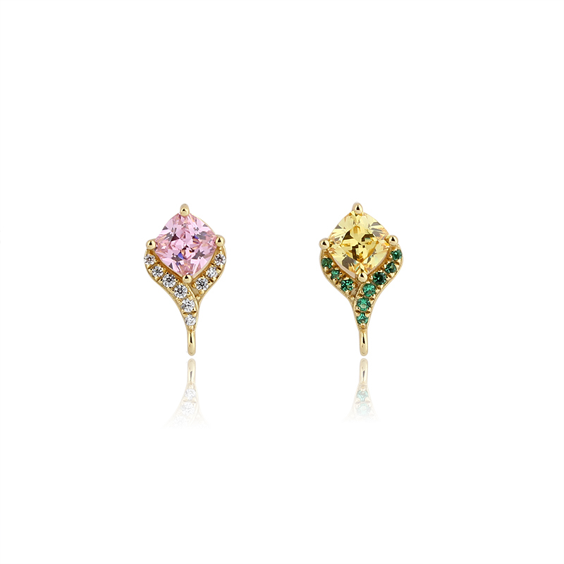 925 Sterling Silver 5mm Square Flower Earrings Studs Findidngs