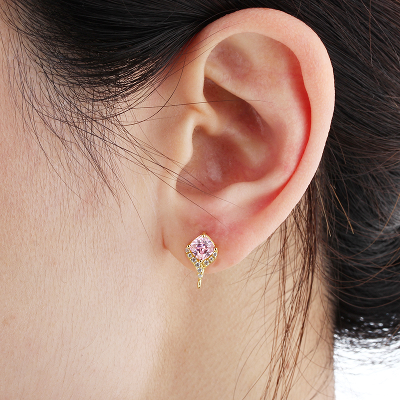 925 Sterling Silver 5mm Square Flower Earrings Studs Findidngs