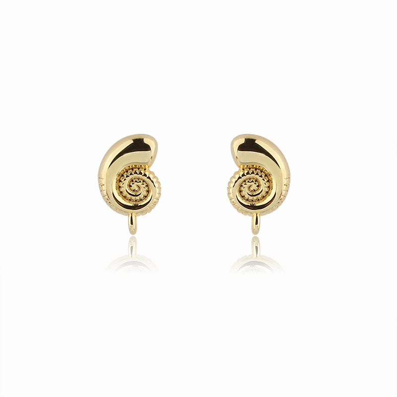 925 Sterling Silver Sea Snail Earring Stud Findings