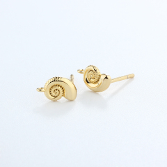 925 Sterling Silver Sea Snail Earring Stud Findings