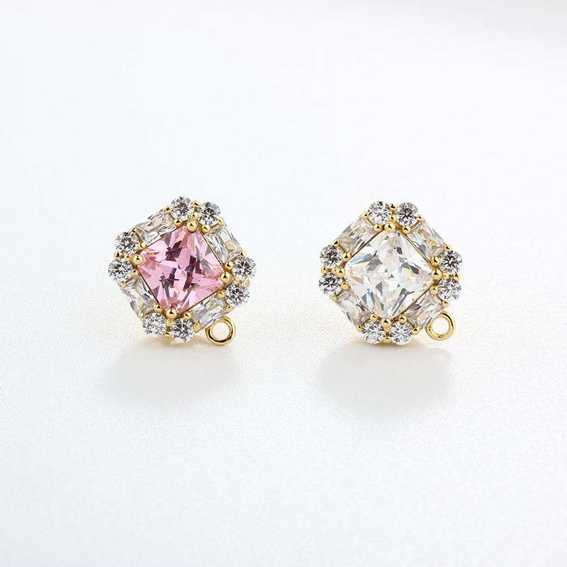925 Sterling Silver 6mm Square Earrings Studs Findings