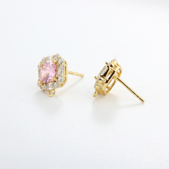 925 Sterling Silver 6mm Square Earrings Studs Findings