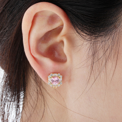 925 Sterling Silver 6mm Square Earrings Studs Findings